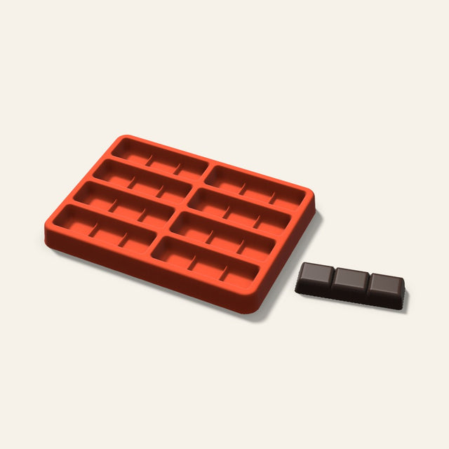 Mini Chocolate Bar Mold, 2.5 Inch, 8 Cavity, 3D render