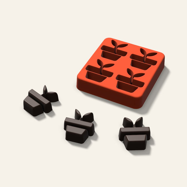 Potted Plant Chocolate Mold, 1.5 Inch, 4 Cavity, 3D render