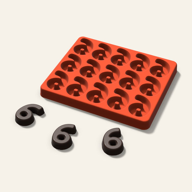 Number 6 Candy Mold, 1.5 Inch, 15 Cavity, 3D render
