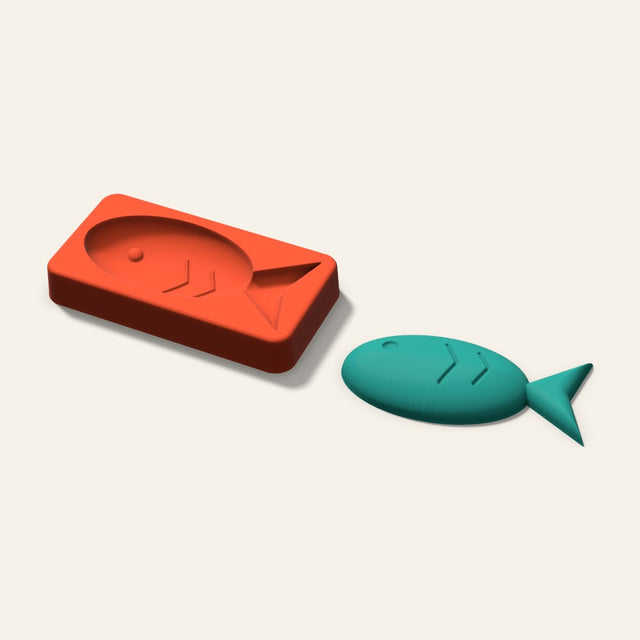 Fish Freshie Mold, 4 Inch, 3D render