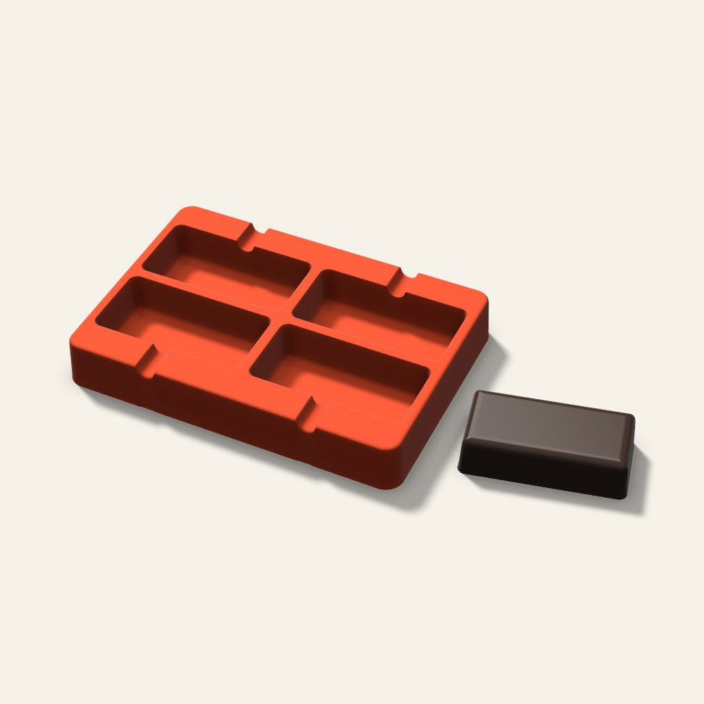 Rectangle Cakesicle Mold, 3 Inch, 4 Cavity, 3D render