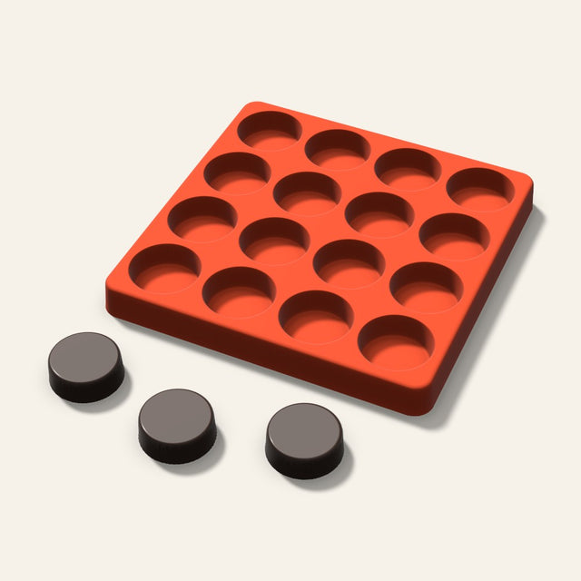 Round Puck Candy Mold, 1.25 Inch, 16 Cavity, 3D render