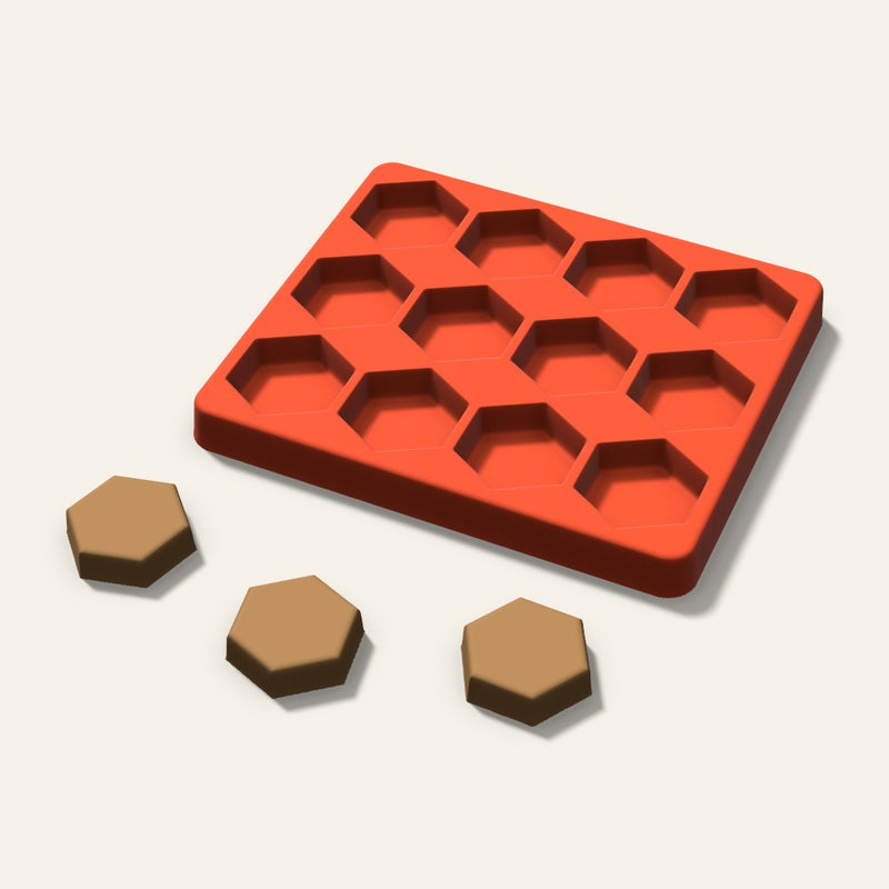 Hexagon Pet Treat Mold, 1.5 Inch, 12 Cavity
