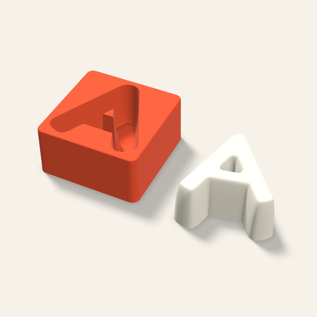 Letter A Candle Mold, 4 x 2 Inch, 3D render