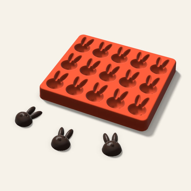 Bunny Chocolate Mold, 1.5 Inch, 15 Cavity, 3D render