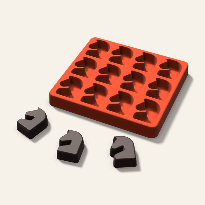 Chess Knight Chocolate Mold, 1.5 Inch, 12 Cavity