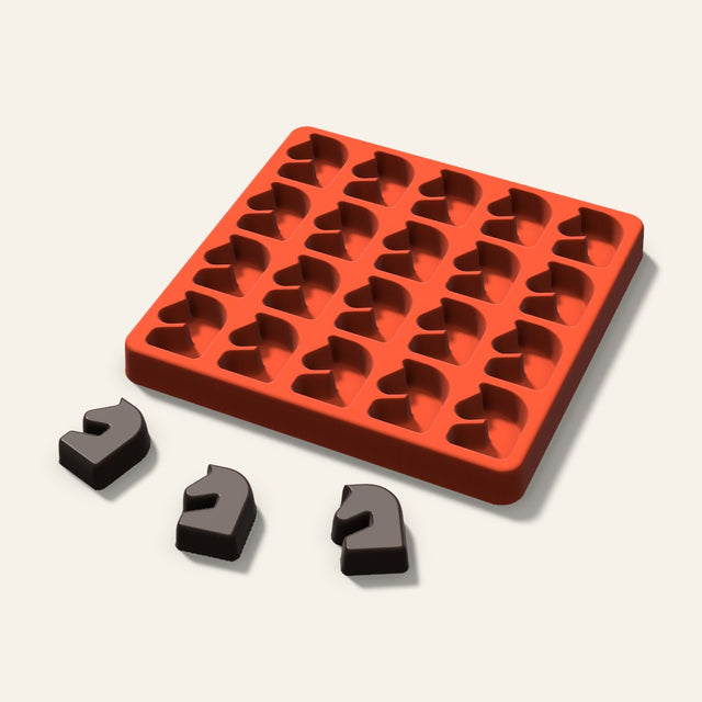 Chess Knight Candy Mold, 1.25 Inch, 20 Cavity, 3D render