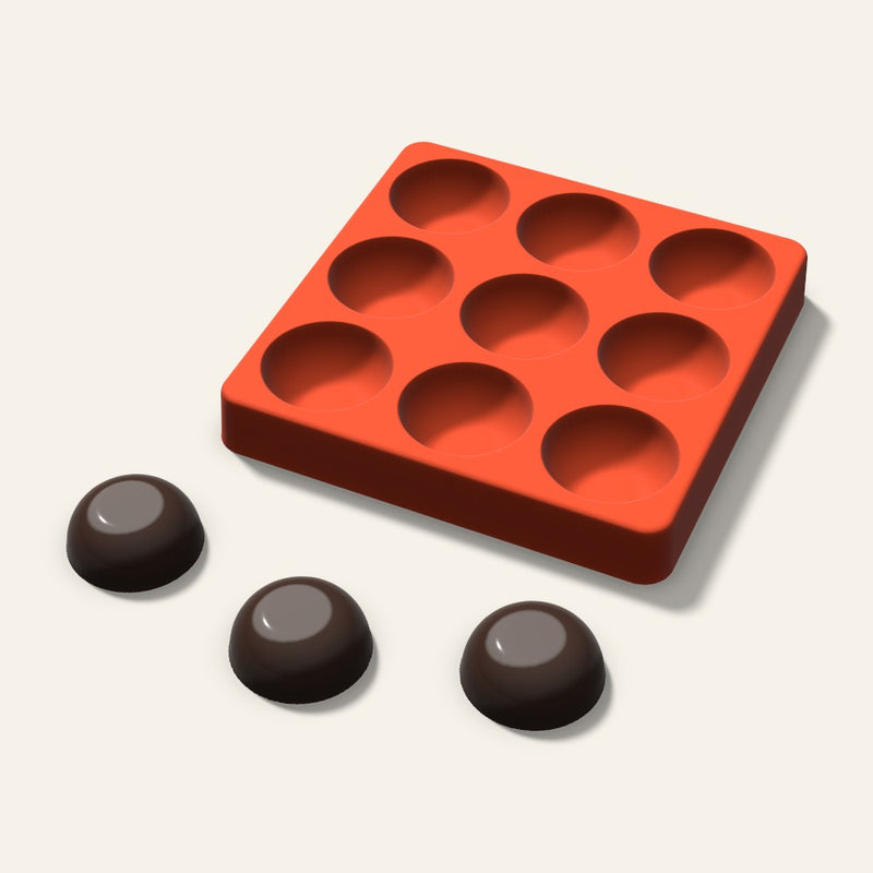 Macaron Chocolate Mold, 1.5 Inch, 9 Cavity