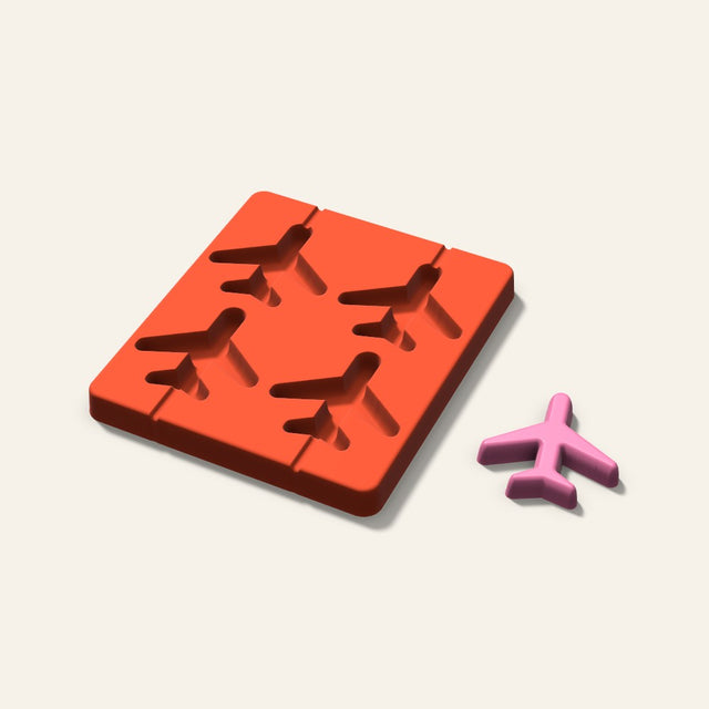 Airplane Lollipop Mold, 2.5 Inch, 4 Cavity, 3D render