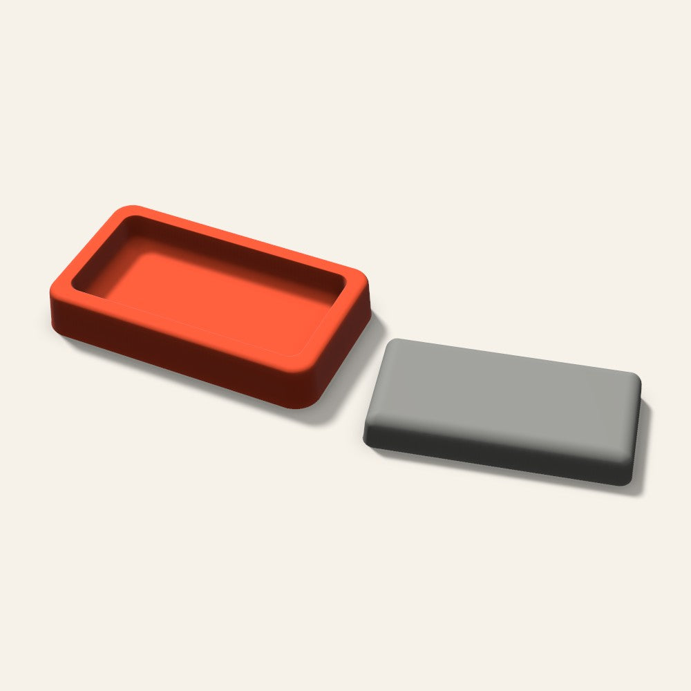 Rectangle Plaster Ornament Mold, 3.5 Inch, 3D render