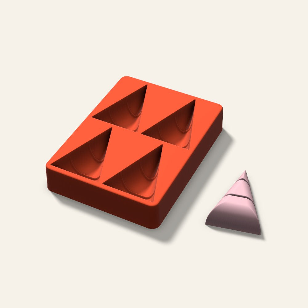 Candy Corn Soap Mold, 3 Inch, 4 Cavity, 3D render