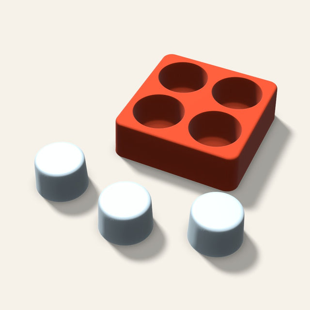 Round Ice Mold, 1.5 Inch, 4 Cavity, 3D render