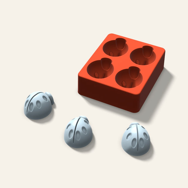 Ladybug Ice Mold, 2 Inch, 4 Cavity, 3D render