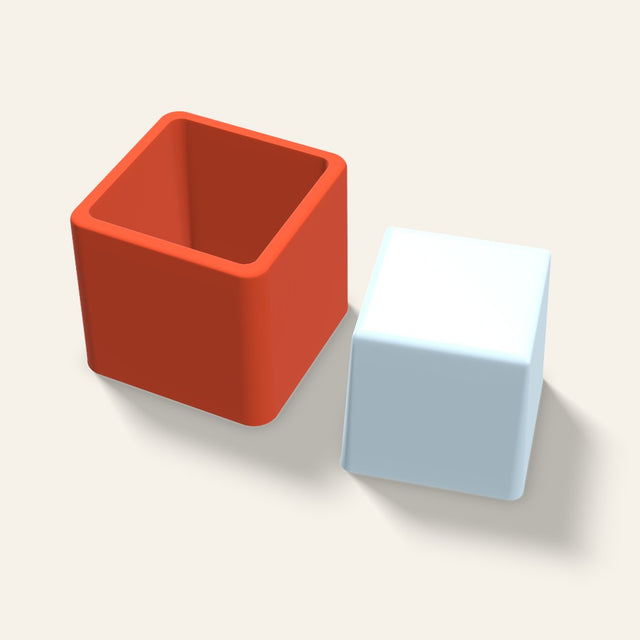Cube Ice Mold, 2.5 Inch, 3D render