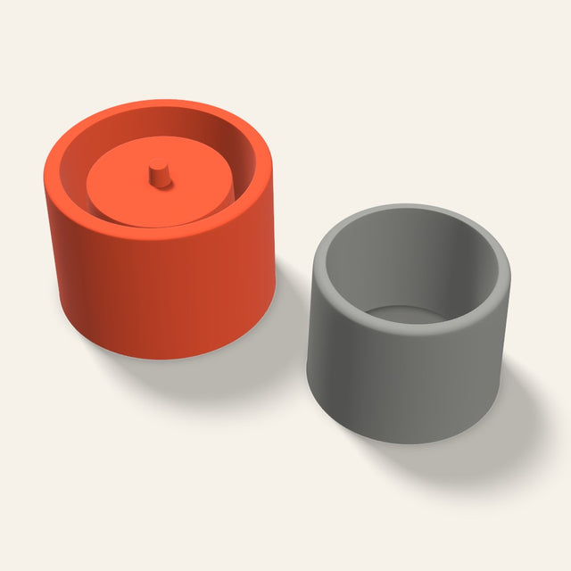 Low Round Concrete Planter Mold, 4 Inch, 3D render