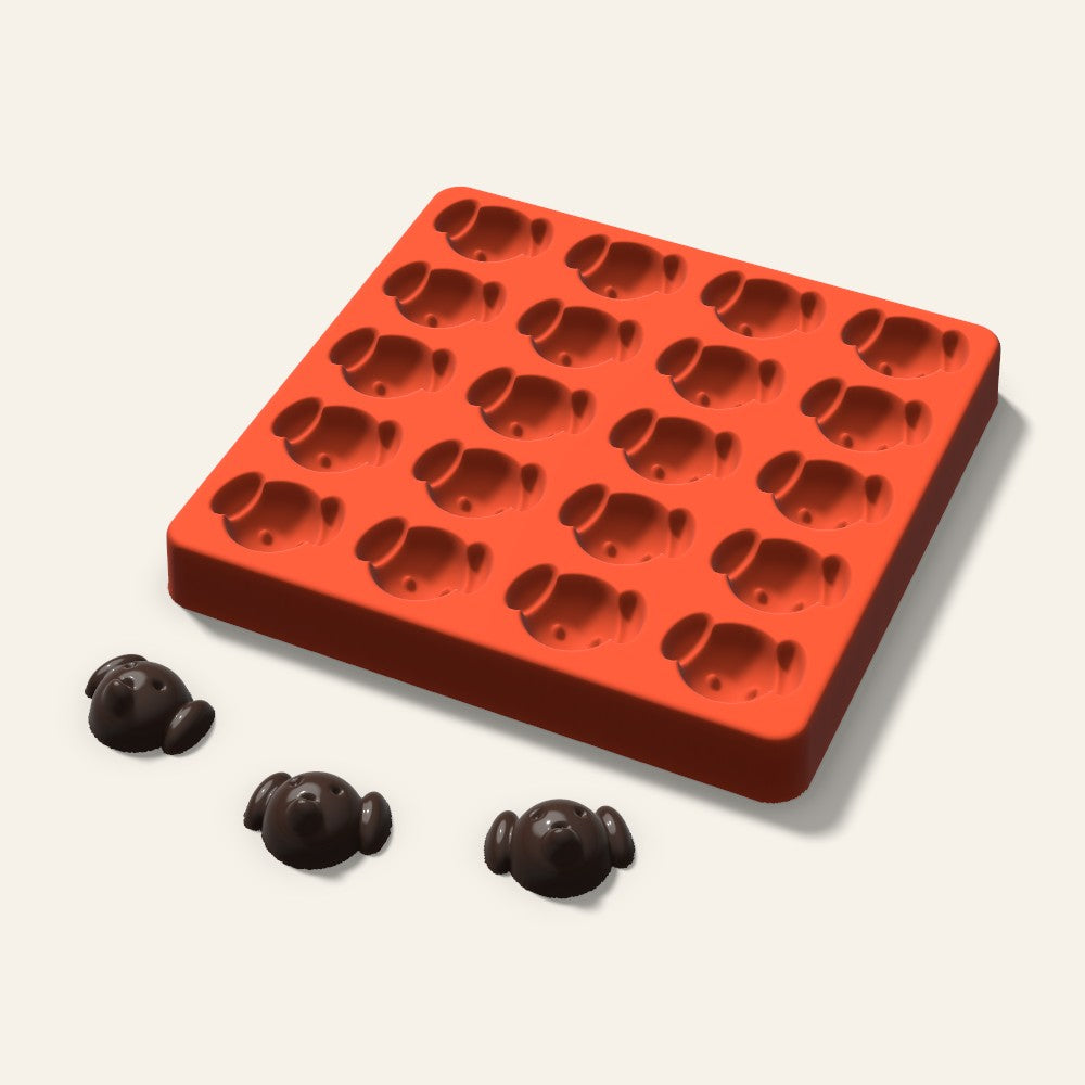 Dog Chocolate Mold, 1.5 Inch, 20 Cavity, 3D render