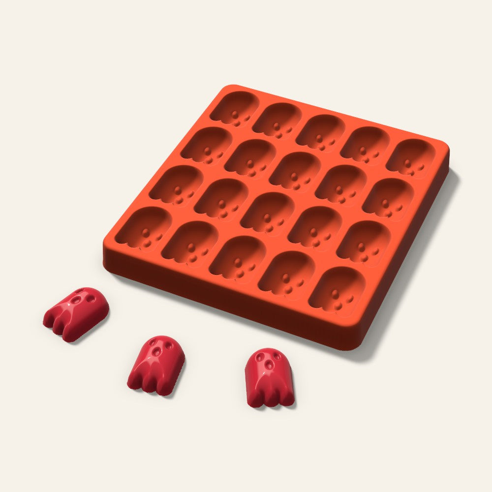 Ghost Candy Mold, 1.25 Inch, 20 Cavity, 3D render