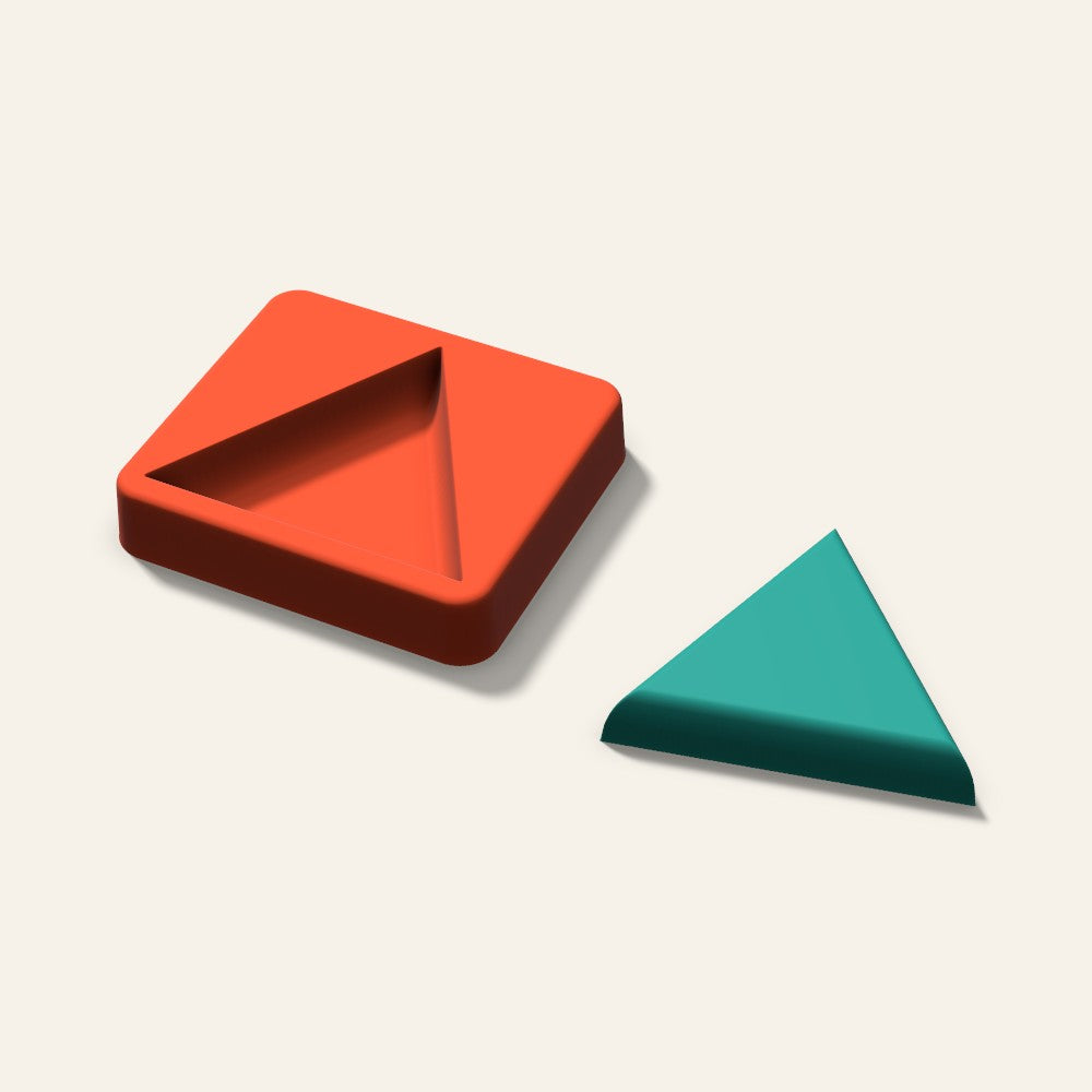 Triangle Freshie Mold, 3 Inch, 3D render