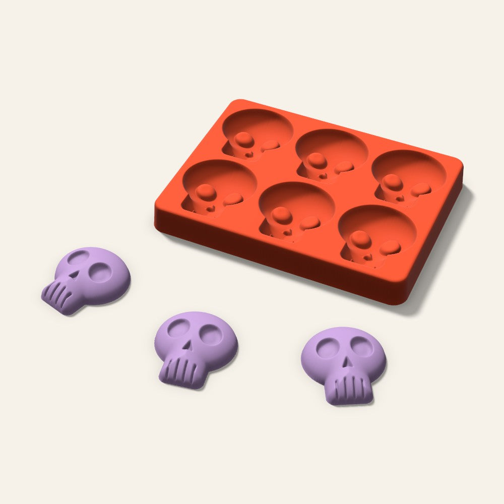 Skull Wax Melt Mold, 2 Inch, 6 Cavity, 3D render