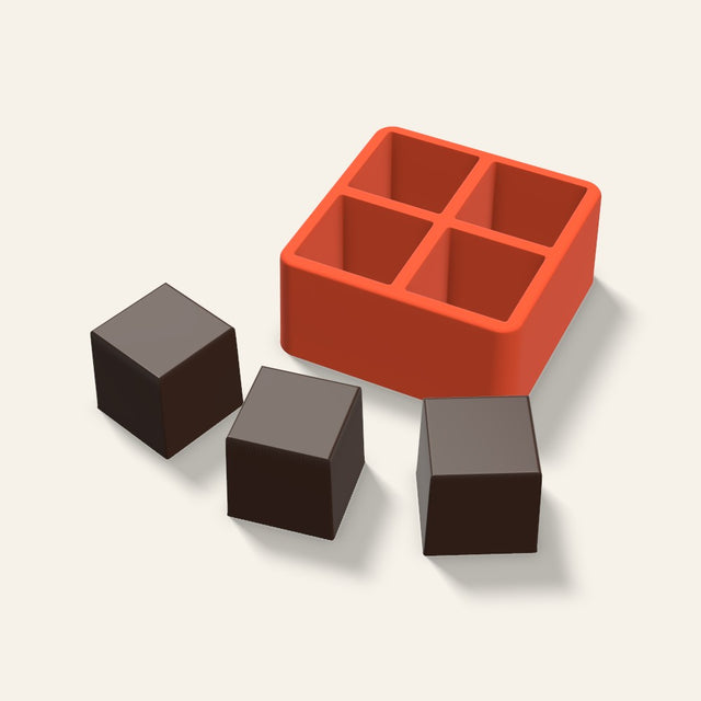 Sharp Cube Chocolate Mold, 1.5 Inch, 4 Cavity, 3D render