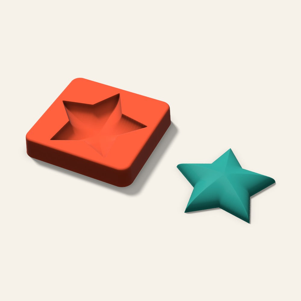 Puffy Star Freshie Mold, 3 Inch, 3D render