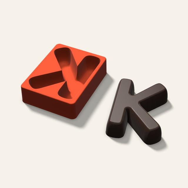 Letter K Mold, 5 Inch, 3D render