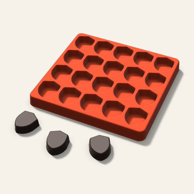 Shield Candy Mold, 1.25 Inch, 20 Cavity, 3D render
