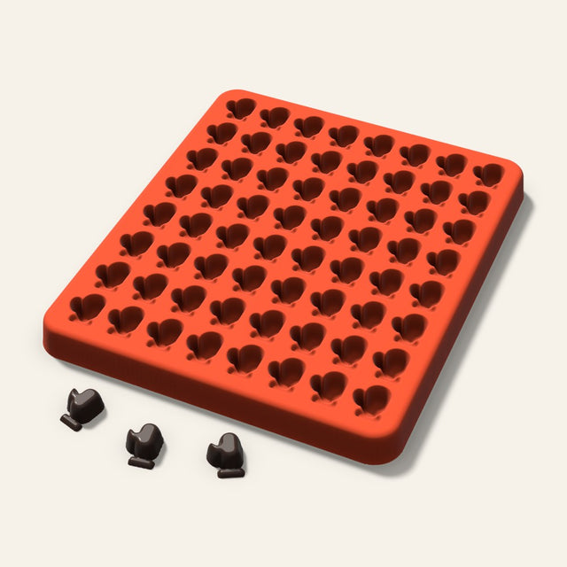 Mitten Gummy Mold, 0.5 Inch, 64 Cavity, 3D render