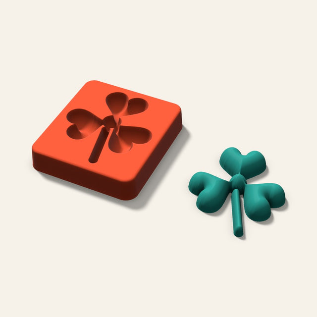 Shamrock Freshie Mold, 3 Inch, 3D render