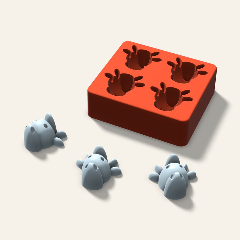 Cow Ice Mold, 2 Inch, 4 Cavity
