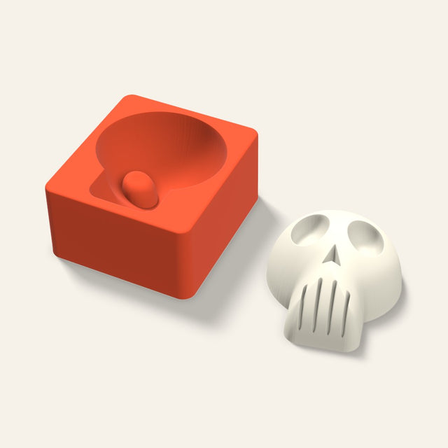 Skull Candle Mold, 4 x 2 Inch, 3D render