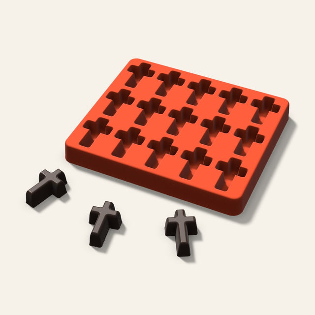 Cross Chocolate Mold, 1.5 Inch, 15 Cavity, 3D render