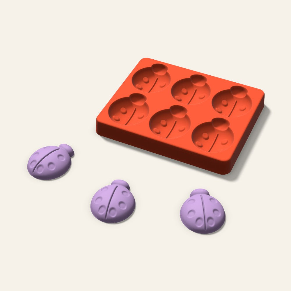 Ladybug Wax Melt Mold, 2 Inch, 6 Cavity, 3D render