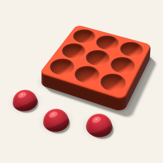 Half Sphere Candy Mold, 1 Inch, 9 Cavity, 3D render