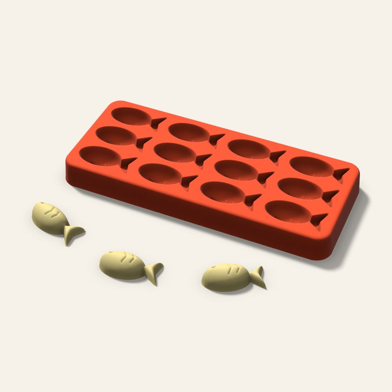 Fish Butter Pat Mold, 1.25 Inch, 12 Cavity