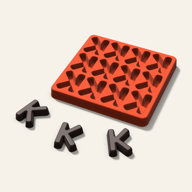 Letter K Candy Mold, 1.5 Inch, 12 Cavity, 3D render