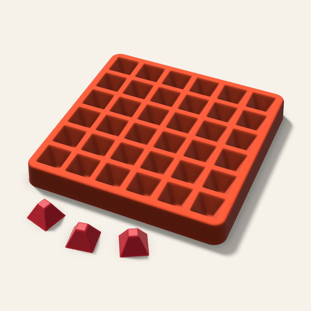 Flat Top Pyramid Candy Mold, 1 Inch, 36 Cavity, 3D render