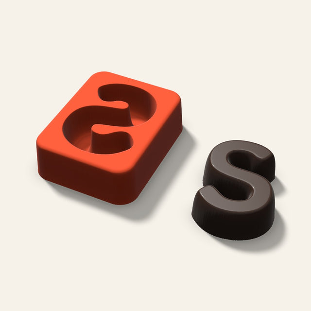 Letter S Mold, 2 Inch, 3D render