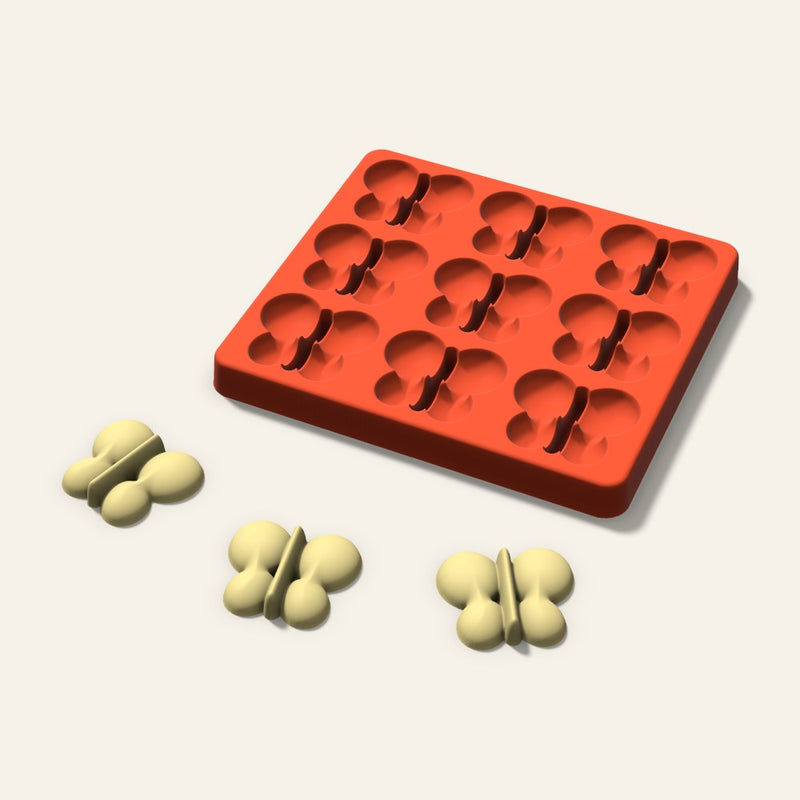 Butterfly Butter Pat Mold, 1.75 Inch, 9 Cavity