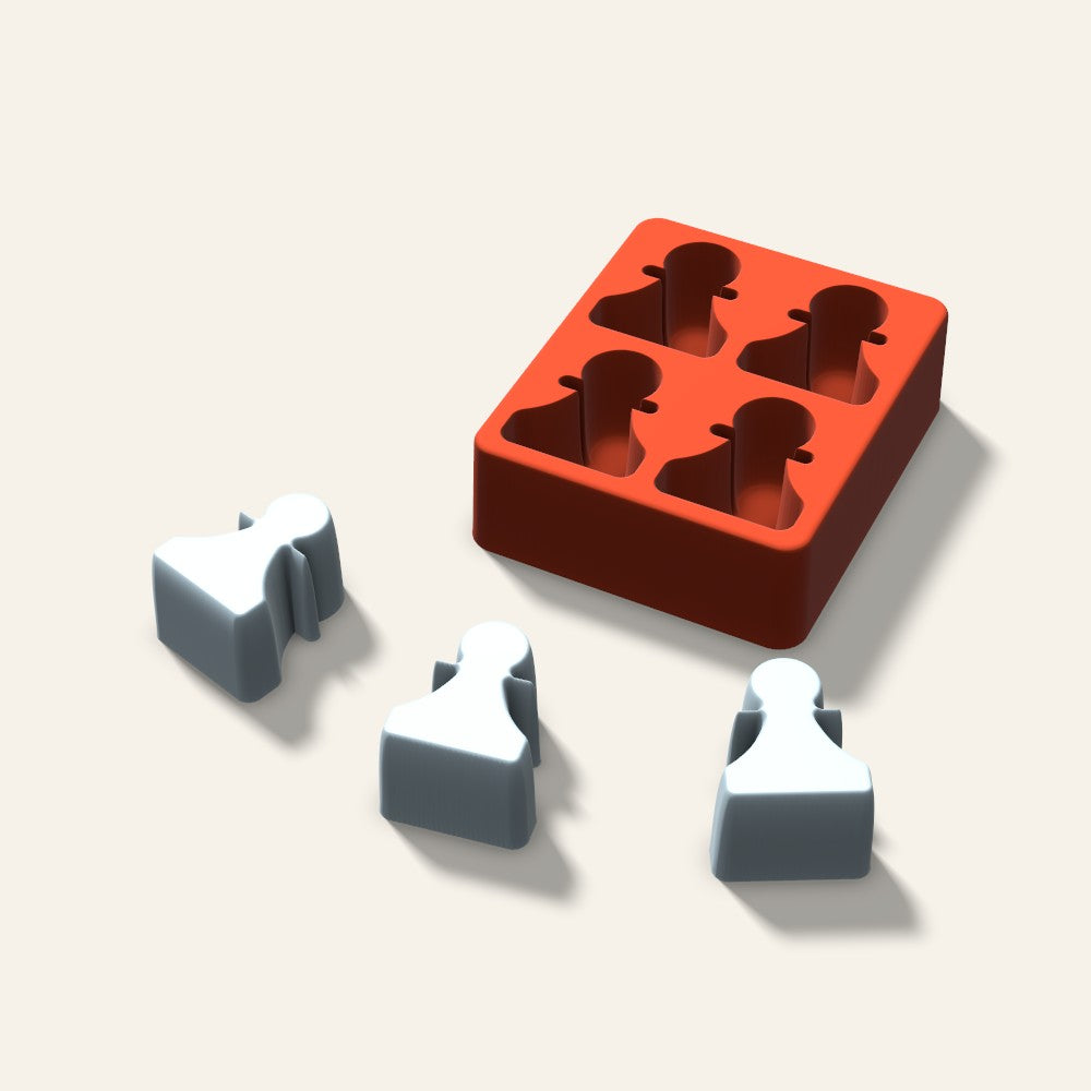 Chess Pawn Ice Mold, 2 Inch, 4 Cavity, 3D render