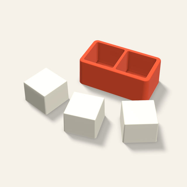 Square Pillar Votive Candle Mold, 2 x 1.5 Inch, 2 Cavity, 3D render