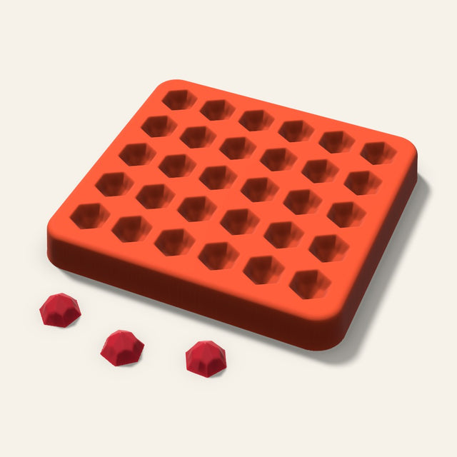 Hexagon Gem Candy Mold, 0.5 Inch, 30 Cavity, 3D render