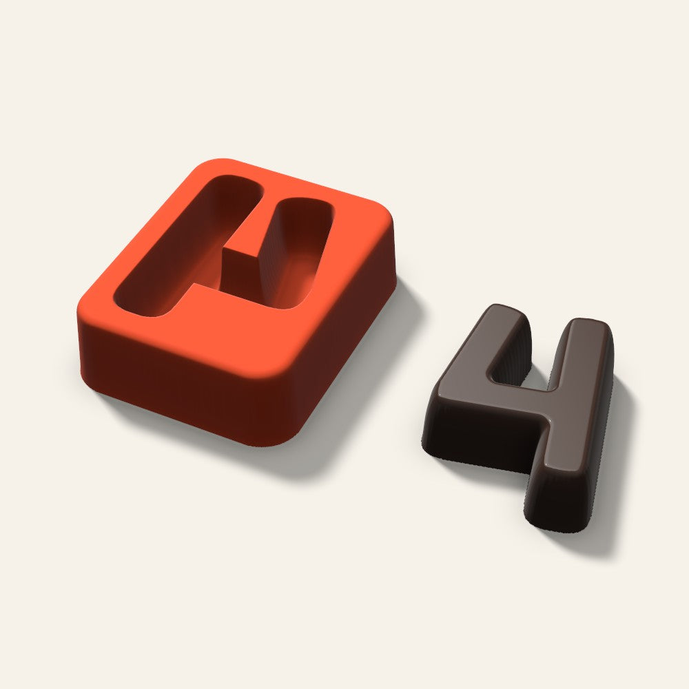 Number 4 Mold, 2 Inch, 3D render