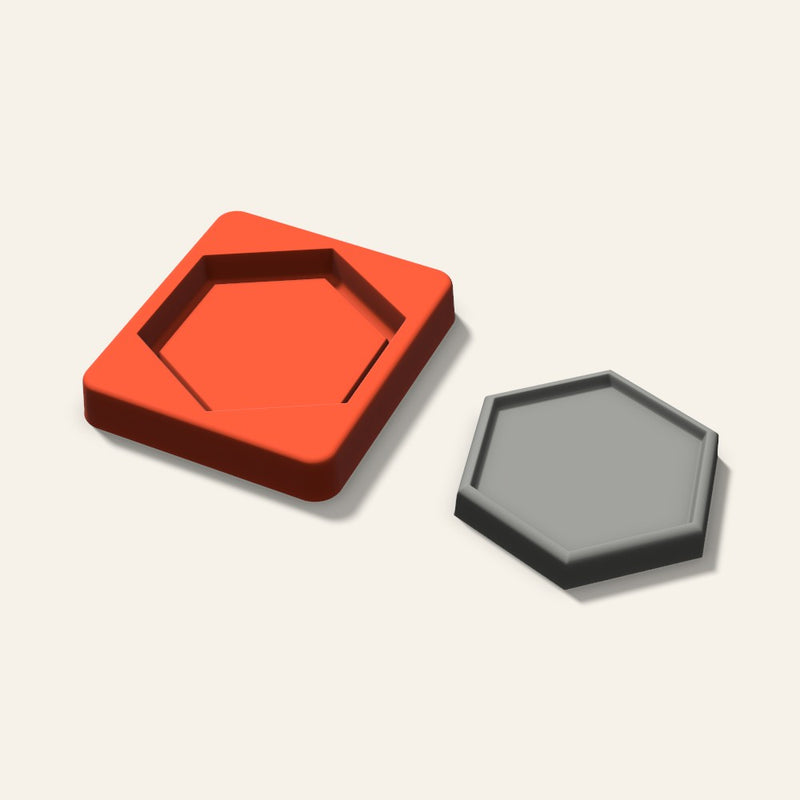 Hexagon Concrete Coaster Mold, 3.5 Inch