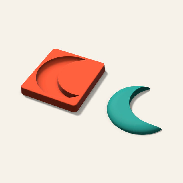 Crescent Moon Freshie Mold, 5 Inch, 3D render
