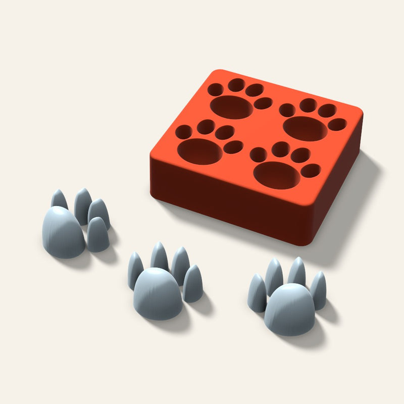 Paw Print Ice Mold, 2 Inch, 4 Cavity