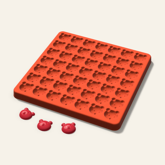 Pig Gummy Mold, 0.75 Inch, 49 Cavity, 3D render