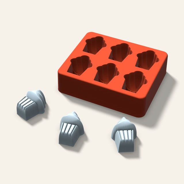 Cupcake Ice Mold, 1.5 Inch, 6 Cavity, 3D render