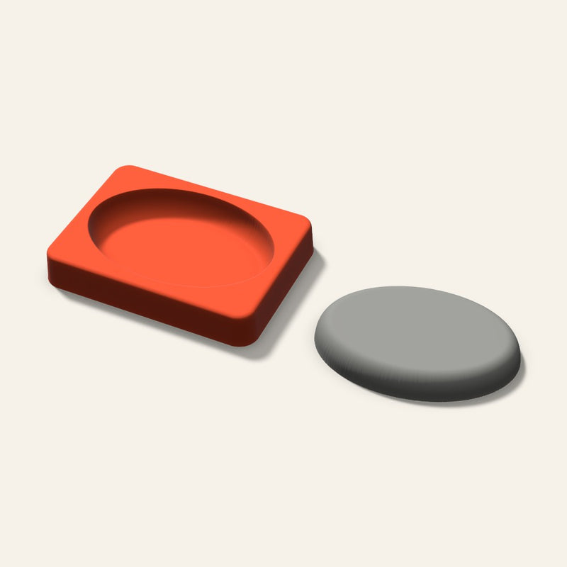 Oval Plaster Ornament Mold, 3.5 Inch