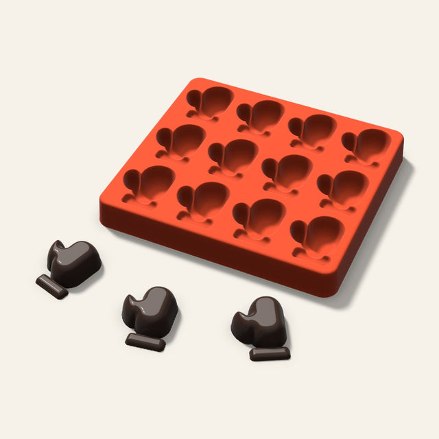 Mitten Chocolate Mold, 1.5 Inch, 12 Cavity, 3D render
